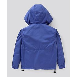 Pine Kids Full Sleeves Hooded Jacket Solid & Tape Applique - Blue