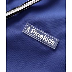 Pine Kids Full Sleeves Hooded Jacket Solid & Tape Applique - Blue