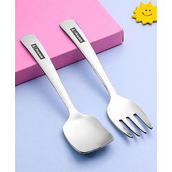 Pine Kids Stainless Steel Spoon & Fork Pack of 4 - Length 15 cm Each