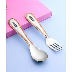 Pine Kids Stainless Steel Spoon & Fork Pack of 6 - Length 16 cm Each