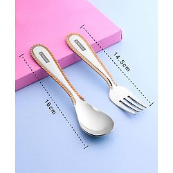Pine Kids Stainless Steel Spoon & Fork Pack of 6 - Length 16 cm Each