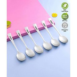 Pine Kids Stainless Steel Spoon Pack of 6 - Length 16 cm Each