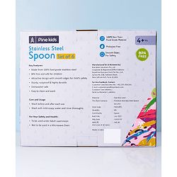 Pine Kids Stainless Steel Spoon Pack of 6 - Length 16 cm Each