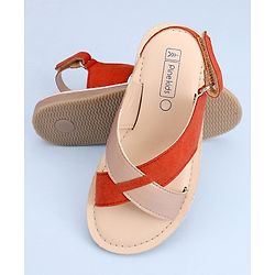 Pine Kids Cross Toe Sandals - Orange & Golden