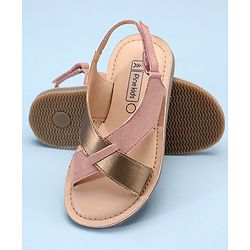 Pine Kids Cross Toe Sandals - Peach & Golden
