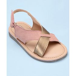 Pine Kids Cross Toe Sandals - Orange & Golden