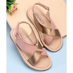 Pine Kids Cross Toe Sandals - Peach & Golden