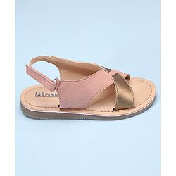Pine Kids Cross Toe Sandals - Peach & Golden