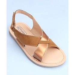 Pine Kids Cross Toe Sandals - Peach & Golden