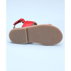 Pine Kids Open Toe Sandals With Rondelle Beads Patch - Red
