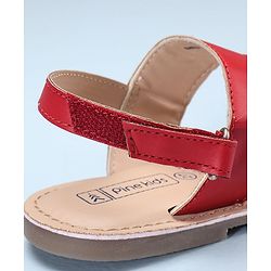 Pine Kids Open Toe Sandals With Rondelle Beads Patch - Red