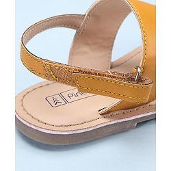 Pine Kids Open Toe Sandals With Rondelle Beads Patch - Red