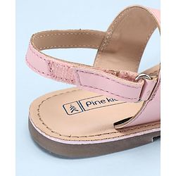 Pine Kids Open Toe Sandals With Rondelle Beads Patch - Pink