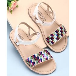 Pine Kids Sandals Sequin Detailing - White