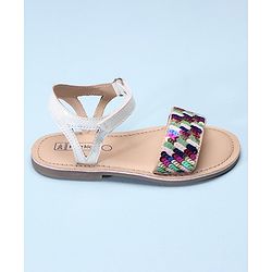 Pine Kids Sandals Sequin Detailing - White