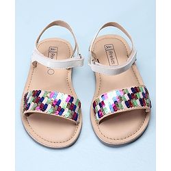 Pine Kids Sandals Sequin Detailing - White