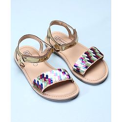 Pine Kids Sandals Sequin Detailing - White