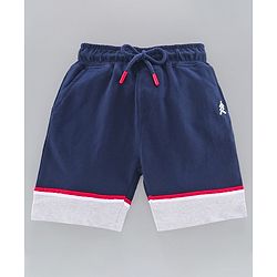 Pine Kids Knee Length 100% Cotton Bio Wash Shorts - Grey Blue