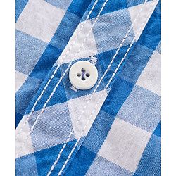 Pine Kids Full Sleeves Check Shirt With Tie  - Blue