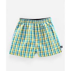 Pine Kids Peach Wash Finish Above Kee Length Boxers Pack of 2 - Green Yellow