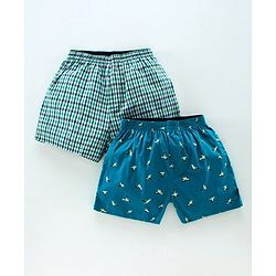 Pine Kids Peach Wash Finish Boxers Pack of 2 - Green