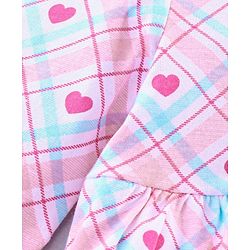 Pine Kids Half Sleeves Biowashed Night Suit Heart Print - Pink