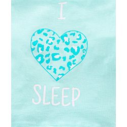 Pine Kids Half Sleeves Bio Washed T-Shirt & Pajama Heart Print - Blue