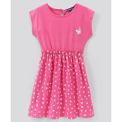 Pine Kids Bio Wash Short Sleeves Frocks Pack of 2 - Pink Navy Blue