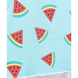Pine Kids Bio Wash Short & Sleeveless Frocks Dot & Watermelon Print Pack of 2 - Pink Sea Green
