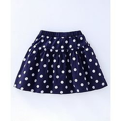 Pine Kids Polka Dot Skirt with Inner Shorts and Biowash - Navy Blue