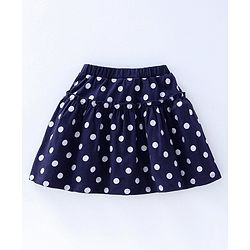 Pine Kids Polka Dot Skirt with Inner Shorts and Biowash - Navy Blue