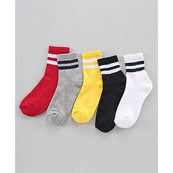 Pine Kids Anti Microbial Ankle Length Socks Pack of 5 - Multicolor