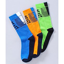 Pine Kids Ankle Length Socks Beast Design Pack of 3 - Green Yellow Blue