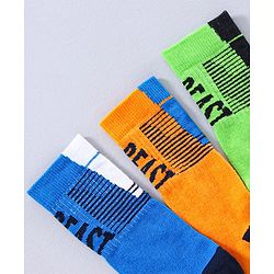 Pine Kids Ankle Length Socks Beast Design Pack of 3 - Green Yellow Blue