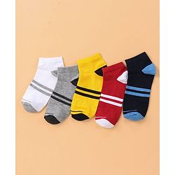 Pine Kids Ankle Length Stripe Socks Pair of 5 - Multicolour