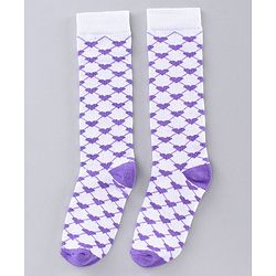 Pine Kids Mid Calf Socks Heart Design Pack of 3 - Pink White Navy Blue