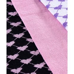 Pine Kids Mid Calf Socks Heart Design Pack of 3 - Pink White Navy Blue