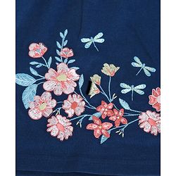 Pine Kids Biowash Singlet Embroidered Top & Check Pant - Navy Blue