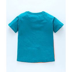 Pine Kids Half Sleeves Bio Washed T-Shirt & Pajama Set Thunder Graphic - Orange & Blue