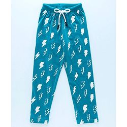 Pine Kids Half Sleeves Bio Washed T-Shirt & Pajama Set Thunder Graphic - Orange & Blue