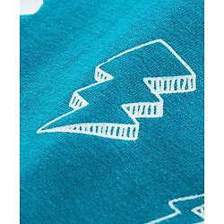 Pine Kids Half Sleeves Bio Washed T-Shirt & Pajama Set Thunder Graphic - Orange & Blue
