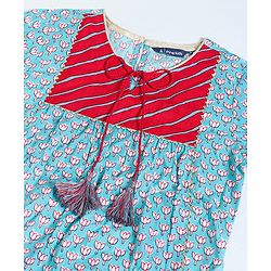 Pine Kids Printed Kurti & Palazzo with Dupatta - Blue