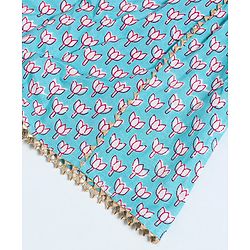 Pine Kids Printed Kurti & Palazzo with Dupatta - Blue