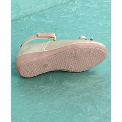 Pine Kids Party Wear Ballerinas Bow Design - Golden