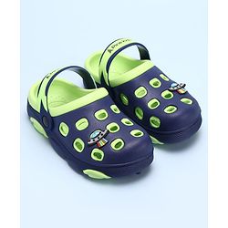 Pine Kids Clogs with Back Strap Closure & UFO Applique - Navy Blue