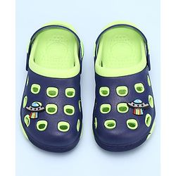 Pine Kids Clogs with Back Strap Closure & UFO Applique - Navy Blue