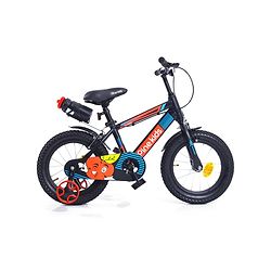 Pine Kids 14 Inch Rubber Air Tyres 99% Assembled Bicycle For Boys & Girls With Training Wheels  - Black