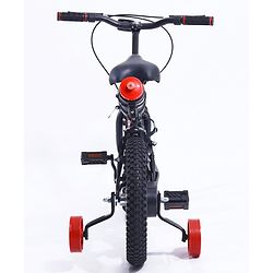 Pine Kids 14 Inch Rubber Air Tyres 99% Assembled Bicycle For Boys & Girls With Training Wheels  - Black