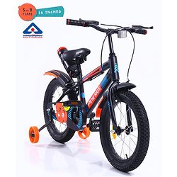 Pine Kids Rubber Air Tyres 99% Assembled Bicycle with 16 Inch Wheels -Black