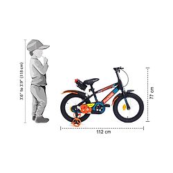 Pine Kids Rubber Air Tyres 99% Assembled Bicycle with 16 Inch Wheels -Black